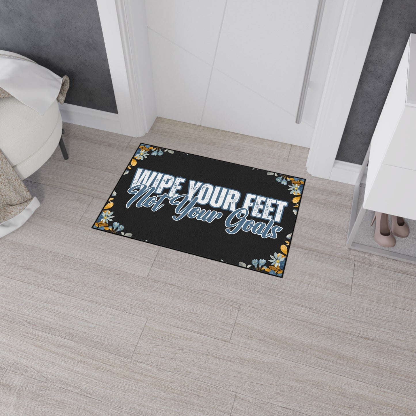 Wipe Your Feet, Not Your Goals | 24" x 36" Custom Rug | Real Estate Swag Co.