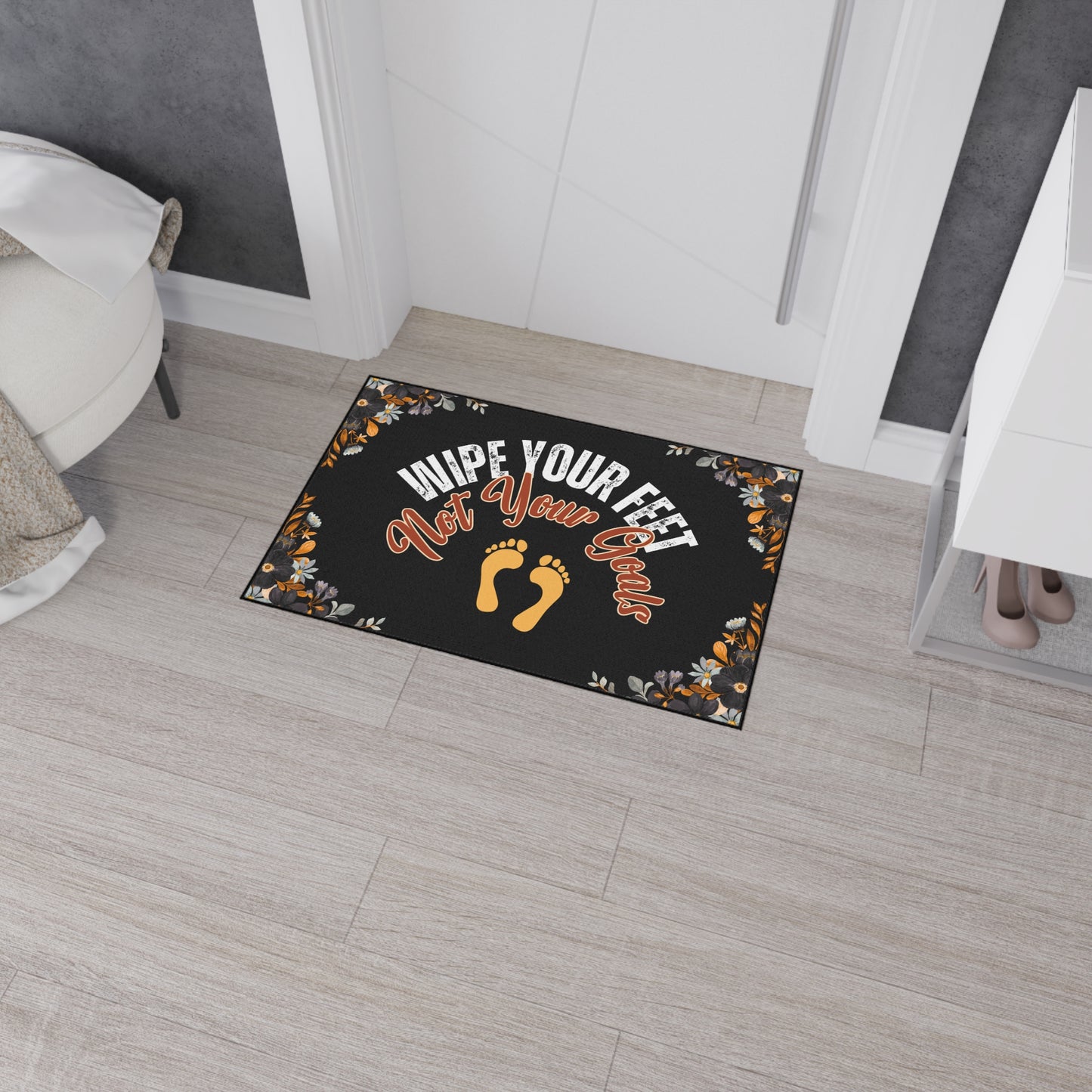 Wipe Your Feet, Not Your Goals | 24" x 36" Custom Rug | Real Estate Swag Co.
