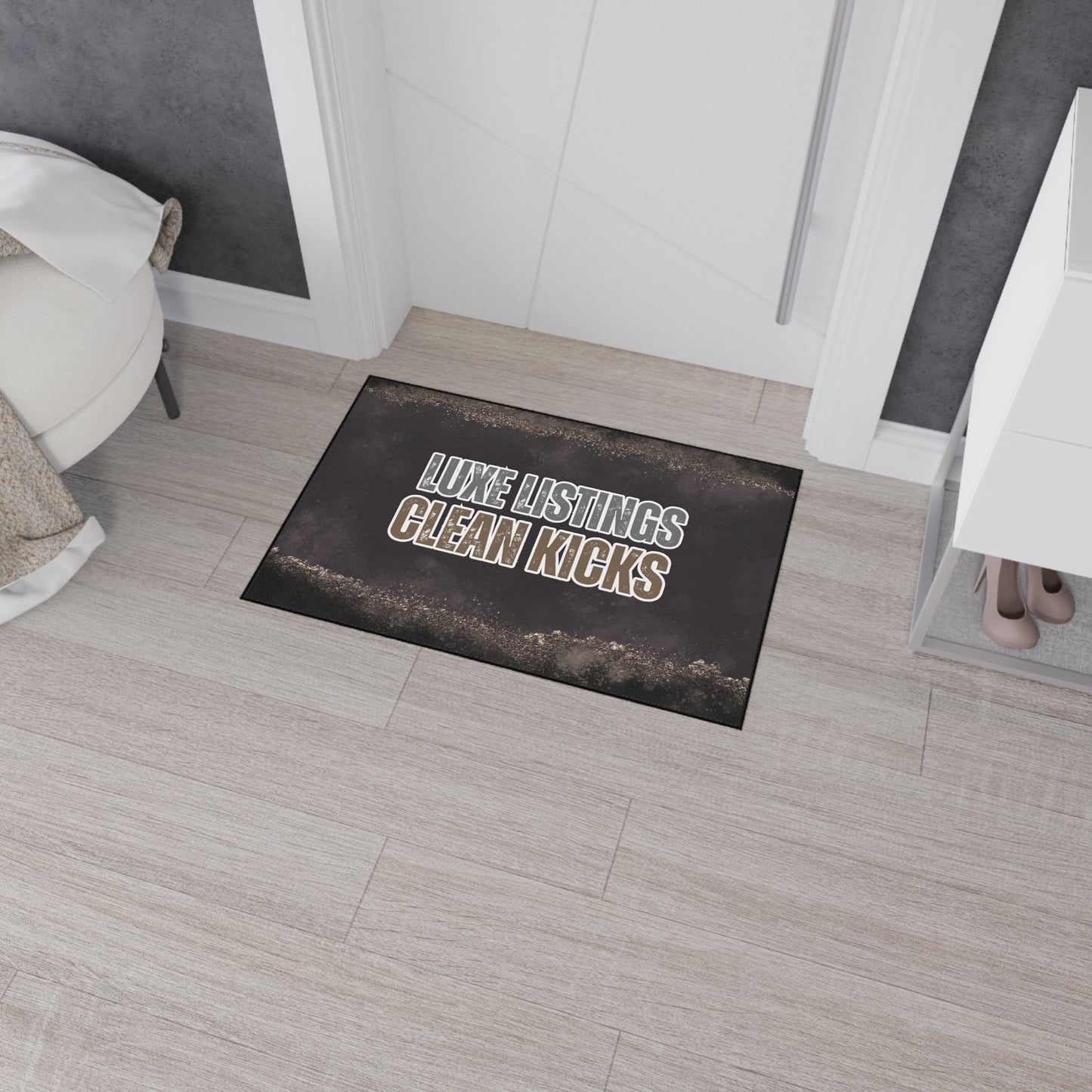 Luxe Listing, Clean Feet | 24" x 36" Custom Rug | Real Estate Swag Co.