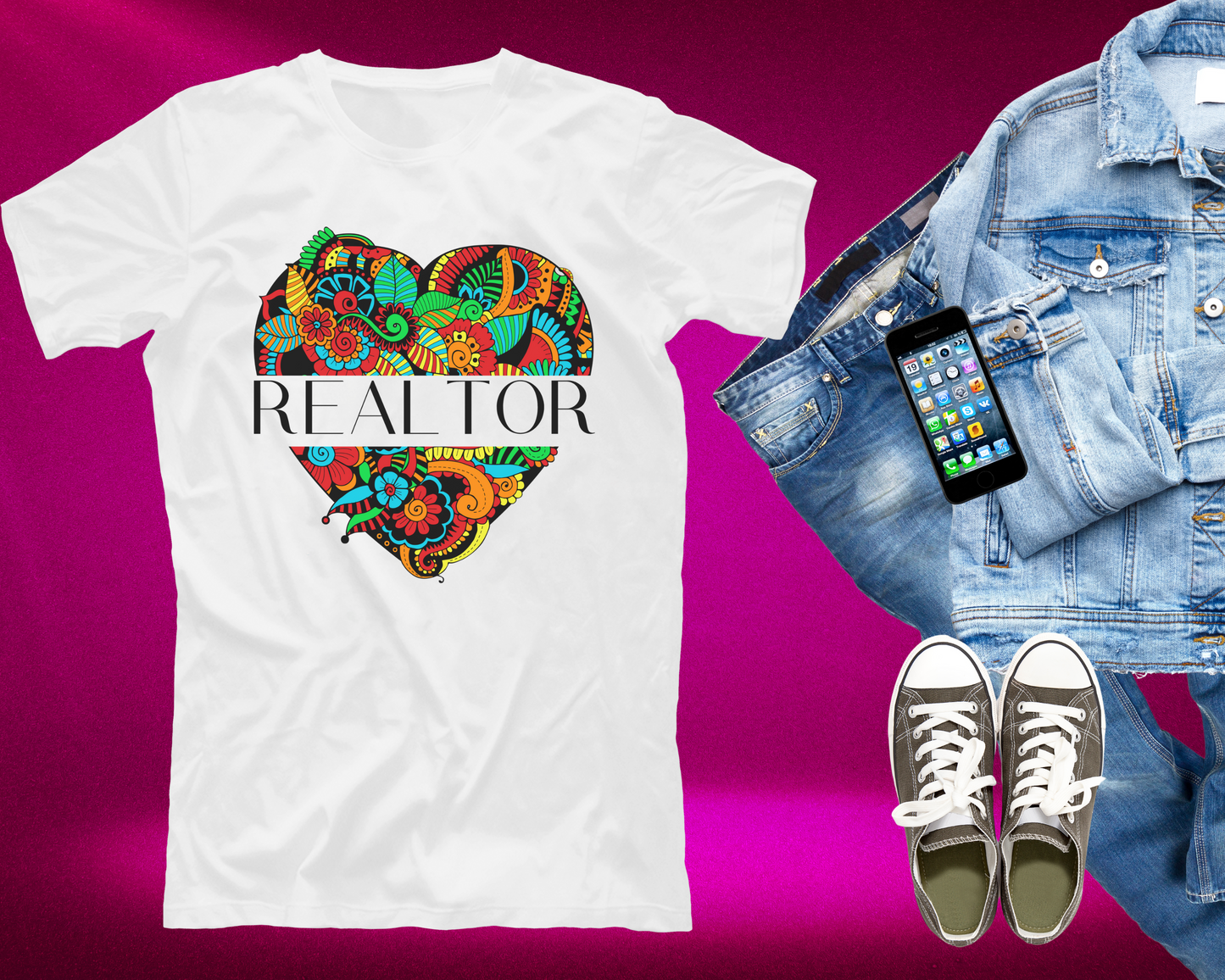 Artful Heart Realtor T-Shirt (White)