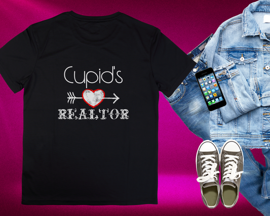 Cupid's Realtor Valentine T-shirt (Black)