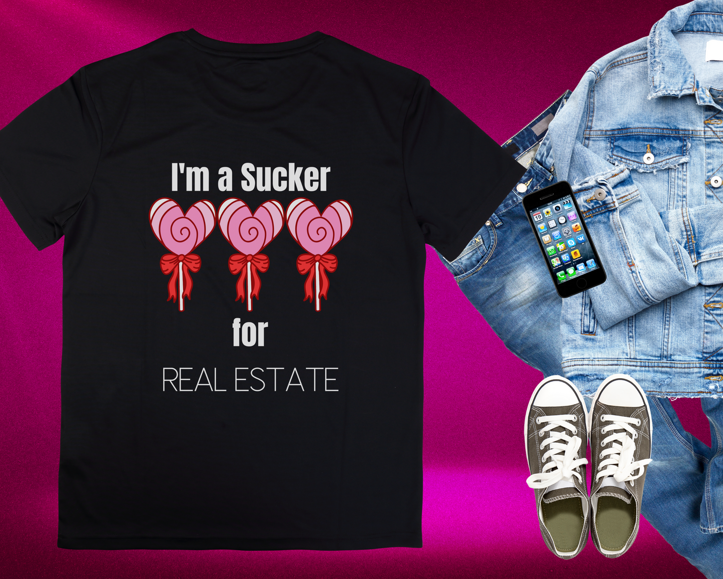 I'm a Sucker for Real Estate T-Shirt (Black)