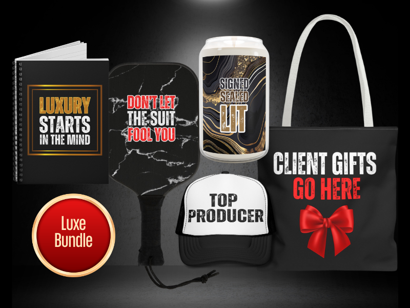 Luxury Real Estate Gift Bundle – Journal, Pickleball, Candle, Hat & Tote for Closings
