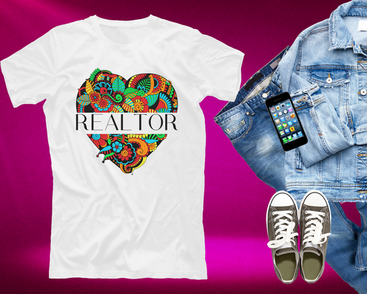 Artful Heart Realtor T-Shirt (White)