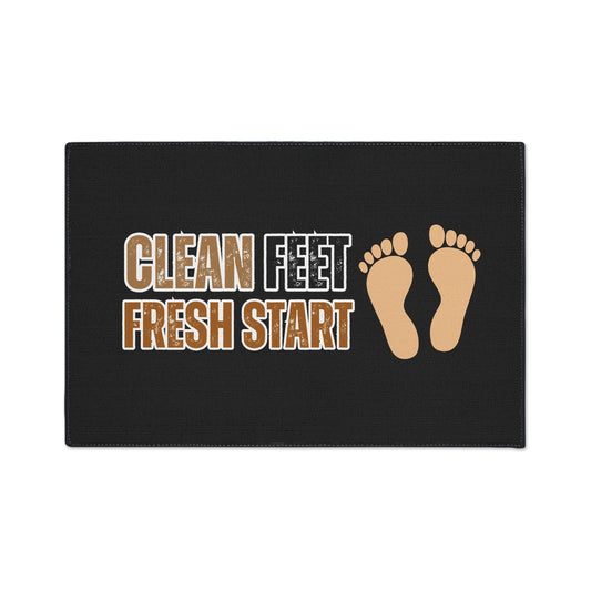 Clean Feet, Fresh Start |  24" x  36" Custom Rug | Real Estate Swag Co.