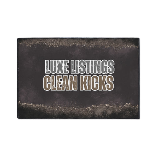 Luxe Listing, Clean Feet |  24" x  36" Custom Rug | Real Estate Swag Co.