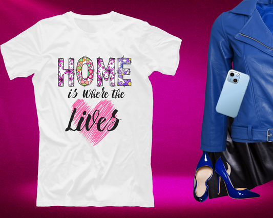 Home Is Where the Heart Is Valentine T-shirt  (White)